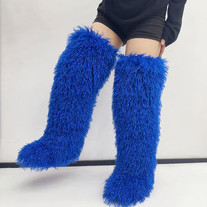 Sepatu Bot Musim Dingin Murah 72cm Bulu Imitasi Wanita Sepatu Bot Salju Setinggi Lutut Sepatu Bot Berbulu - Product Image 5