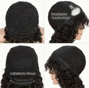 <span class=keywords><strong>Parrucca</strong></span> Corta Pixie Riccia in <span class=keywords><strong>Capelli</strong></span> Umani Vietnamiti, Senza Colla, Pre-Sfoltita, Nero Naturale, Taglio Pixie con Frangia per Donne di Colore - Product Image 3