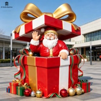 Sculpture de Noël personnalisée en résine, Série de grandes statues du Père Noël, Décorations de Noël pour centres commerciaux en extérieur