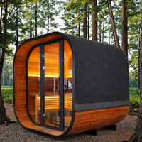 Sauna de Vapor para Exteriores, de Madera de Abeto Premium, para Jardín, Spa Moderno y Lujoso para el Hogar