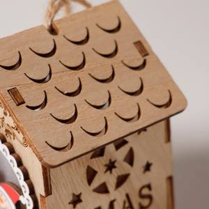 Shuangyuan การตกแต่งคริสมาสต์บ้านแสงไม้ชนบทกระท่อมไม้บ้านตุ๊กตาหิมะ3D ขนาดเล็กแขวนสำหรับตกแต่งวันหยุด - Product Image 6