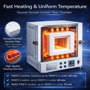 Laboratuvar Tipi Seramik Elyaf Elektrikli Fırın 1000C 1200C 1300C PID Kontrollü - Product Image 6