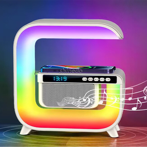 <span class=keywords><strong>Mini</strong></span> g hình dạng thông minh đèn bàn, không dây cạnh giường ngủ Đèn bàn LED RGB ánh sáng ban đêm không dây sạc đèn với loa đồng hồ báo thức - Product Image 2