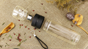Gobelet infuseur avec filtre et séparateur à thé pour bouteille d'eau portable, <span class=keywords><strong>verre</strong></span> à thé anti-fuite à <span class=keywords><strong>double</strong></span> paroi - Product Image 5