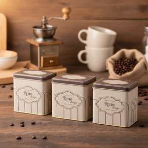 Rectangular <b>Metal</b> Storage Set – 80x 120 mm ( Set of 3 ) Retro Retro Design - Product Image 3