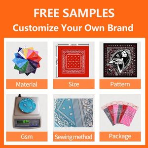 Pañuelo Bandana Extra Grande de 27 Pulgadas con Logotipo Personalizado Ecológico, Precio de Fábrica al por Mayor - Product Image 3