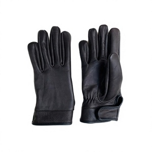 Gants Mudassar Sports en cuir de haute qualité, personnalisables, à écran tactile, à doigts entiers, noirs unis, décontractés, pour les voyages, les activités de plein air, toutes saisons - Product Image 1