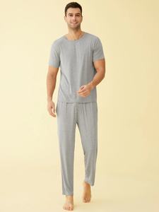 Pyjamas de couchage originaux pour hommes Vêtements de détente en coton spandex Pyjamas en bambou Vêtements de nuit pour hommes Ensemble de vêtements de détente - Product Image 2