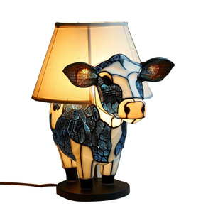 Animal <b>Table</b> Lamp Resin Cow Design <b>LED</b> <b>Light</b> Source E26 Bulb Base Switch Control Bedside Decor Ornament - Product Image 5