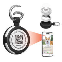 PAWRADISE Wiederverwendbarer Waschbarer Wasserdichter Hunde-AirTag-Halter aus Lebensmittelqualität Silikon Anti-Verlust-Tracker QR-Code Haustier-ID-Anhänger mit Individuellem Logo