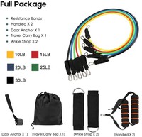 Ensemble de bandes de résistance Micogo TPE, kit d'exercices pour la salle de sport à domicile, yoga, fitness, entraînement du corps, 11 pièces de bandes de résistance