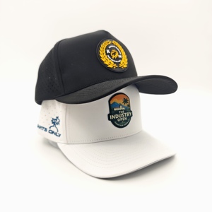 Casquette de golf Prime 5 panneaux unie imperméable avec logo en silicone personnalisé, faible MOQ, OEM, perforations laser, équipement premium pour club de golf - Product Image 3