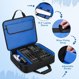 Étui de transport portable étanche en nylon pour table de mixage audio, doublure EVA, 8 à 11 compartiments, fermeture éclair, pour équipement DJ et voyage - Product Image 3