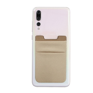 Porte-cartes de téléphone en tissu Lycra pour dropshipping, autocollant minimaliste uni pour l'arrière du téléphone, portefeuille adhésif pour téléphone. - Product Image 2