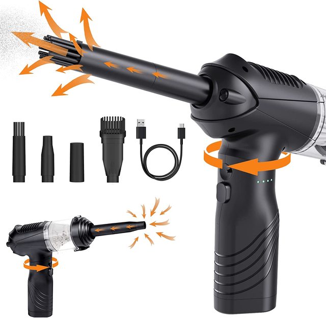 Hand Held Air Vacuum Cleaner for Car and Home Cleaning Mini Air Duster Blow and Suck Dust 2 in 1 Vacuum Air Blower