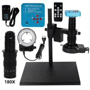 Haute résolution 180X objectif 38MP caméra <span class=keywords><strong>microscope</strong></span> de soudage monoculaire lampe à <span class=keywords><strong>LED</strong></span> tout support métallique outil de maintenance électronique - Product Image 1