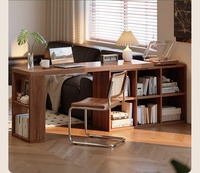 Meja Kantor Rumah Kayu Solid Desain Sederhana Modern Grosir Dengan Kabinet untuk Membaca Menulis Berdandan Meja Komputer Retractable