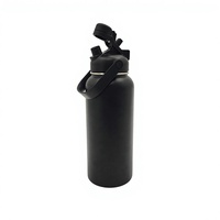Bouteille isotherme en acier inoxydable avec double couvercle breveté (boisson directe et paille), anti-fuite, pour le sport et les activités de plein air, personnalisable