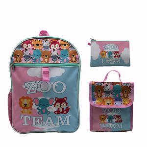 <b>Student</b> Backpack with Lunch <b>Bag</b> and Pencil <b>Bag</b> Custom Animal School <b>Bag</b> Set 2024 - Product Image 1