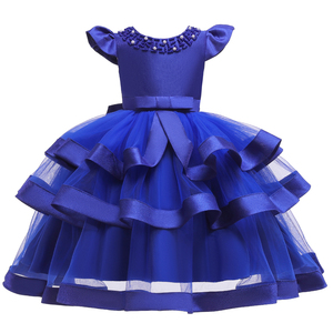 Robes de fête pour filles, bleues, élégantes, bouffantes, superposées, pour filles de <span class=keywords><strong>6</strong></span> ans, respirantes, robes de nuit pour enfants - Product Image 5