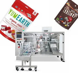 Automatic Doypack Candy Wafers Cookies Cheese Ball Filling Weighing Chocolate Biscuit Lollipop Jelly Gummy Packing Machine