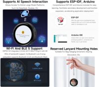 AISmartlink Waveshare ESP32-S3 Layar Sentuh AMOLED Bulat 1,43 inci 466*466, Papan Pengembangan Promosi AI Speech