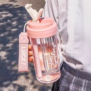 Fruit Tea Cup With Carrying Rope <b>Large</b> Capacity <b>Plastic</b> Cup For Children And Students Eco Friendly Back To School Use - Product Image 5