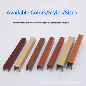 목재 질감 알루미늄 합금 사각 튜브 프로파일, 외관 벽체 칸막이 그릴 자가 설치용 1000 시리즈 - Product Image 5
