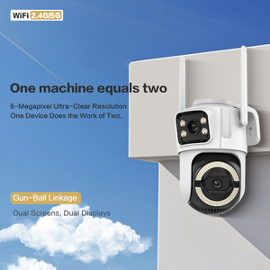 Caméra de sécurité WiFi extérieure à double objectif ICsee 6MP avec vision nocturne, capteur CMOS, étanche IP66, prise en charge de 128 Go, H.265 - Product Image 3