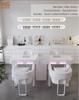 MS-Display Mobilier de Salon de Manucure au Design Moderne, Plateau en Pierre Artificielle Personnalisable pour Salons de Manucure Américains, Canadiens et Australiens