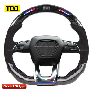 Volant sport en cuir suédé noir personnalisé TDD LED carbone pour Lamborghini Urus - Product Image 5