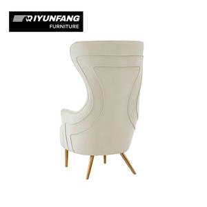 Ghế thư giãn hiện đại lưng cao kiểu dáng sang trọng, chân thép không gỉ, bọc nhung, dành cho phòng khách - Product Image 4