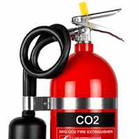 Extincteur au dioxyde de carbone, équipement portable de lutte contre l'incendie au dioxyde de carbone, cylindre en acier au carbone, cornet noir, OEM.