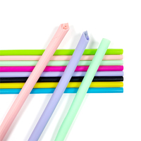 Pailles en silicone réutilisables de qualité alimentaire Accessoires de verres pliants pliables portables pour boire en déplacement