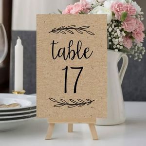 Wedding Reception Restaurant Birthday Party Event Centerpiece Reusable Double Sided Rustic Kraft Table Number 1-25 - Product Image 2