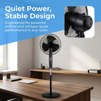 Vente en gros de ventilateurs sur pied oscillants à commande par bouton noir de 16 pouces pour la maison et l'achat en gros commercial