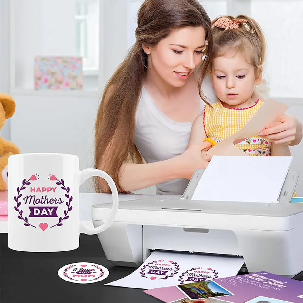 Groothandel Vel Dik Bedrukbaar Waterdicht Zelfklevend A4 Hoge Kwaliteit Glanzende Vellen Vinyl Sticker Papier Inkjet Printer