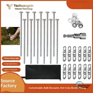 Stainless Steel Tent <b>Peg</b> with Hex Head and Carabiner Ring for Camping Outdoor Use - Product Image 2
