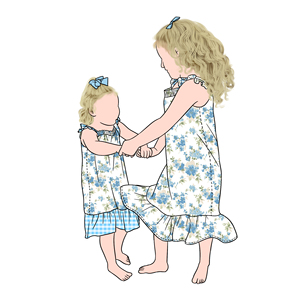 Offre Spéciale été filles décontracté robe de nuit robe Plaid imprimé fleuri vêtements de nuit pour <span class=keywords><strong>soeur</strong></span> - Product Image 2