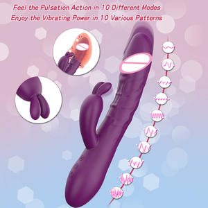 女性用ディルドバイブレーターセックスおもちゃ,ウサギGスポットシリコーンクリタラルバニー刺激器女性カップル大人のおもちゃ - Product Image 4