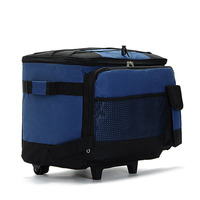 Boîte isotherme à roulettes pliable et isolée glacière gel profond poignée télescopique chariot sac isotherme panier à glace pliable