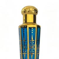 Flacon de parfum miniature 15 ml en verre doré conique avec applicateur à bille, rechargeable, pour échantillon d'huile de parfum, luxe arabe