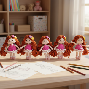 ตุ๊กตาเจ้าหญิงถักโครเชต์ทำมือจากผ้าฝ้าย ตุ๊กตาถักนุ่มนิ่มน่ารักสำหรับเด็กผู้หญิง ตุ๊กตาอามิกุมิขนนุ่ม ของสะสมตกแต่งบ้าน มีหลายตัวละคร - Product Image 4