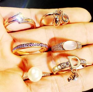 Cheap Women's Crystal Color Zirconium Gold Plated Modern Handmade Bulk Rings for Promotional Use - Product Image 5