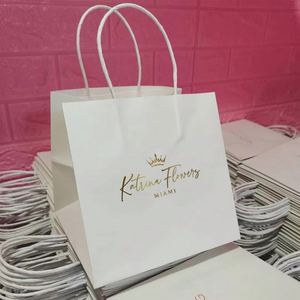 ถุงกระดาษคราฟท์สีน้ำตาลพิมพ์ลายตามสั่ง พร้อมหูหิ้ว เป็นมิตรกับสิ่งแวดล้อม สำหรับร้านอาหาร บริการจัดเลี้ยง อาหารแบบนำกลับบ้าน บรรจุภัณฑ์สำหรับอาหารแบบ Togo พร้อมโลโก้ของคุณ - Product Image 2
