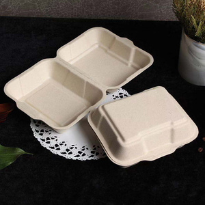 Biodegradable disposable food clamshell/3 5 compartments food box/tray