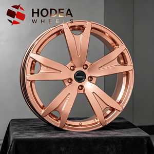 Rines Deportivos Monobloque Forjados de 5 Radios en Oro Rosa de 18-22 Pulgadas, ET/J/PCD Personalizados Disponibles, Compatibles con Modelos <span class=keywords><strong>BMW</strong></span>, Mercedes, Ford, Chevy - Product Image 3