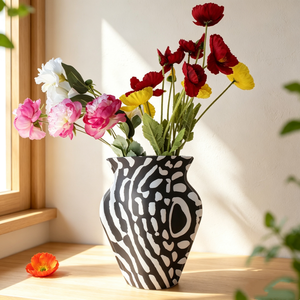 Vase en papier pliable à motif ethnique vintage, vase à fleurs imperméable pour la décoration de table de mariage ou de fête - Product Image 4