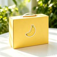 Boîte cadeau de fruits personnalisée pour Noël, très vendue, dorée avec une poignée, robuste et durable