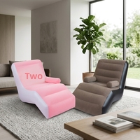 Canapé Gonflable Type-S Moderne Minimaliste Portable Nouveau Style Paresseux Sieste de la Mi-journée Créatif en Forme de S Floqué Écologique
